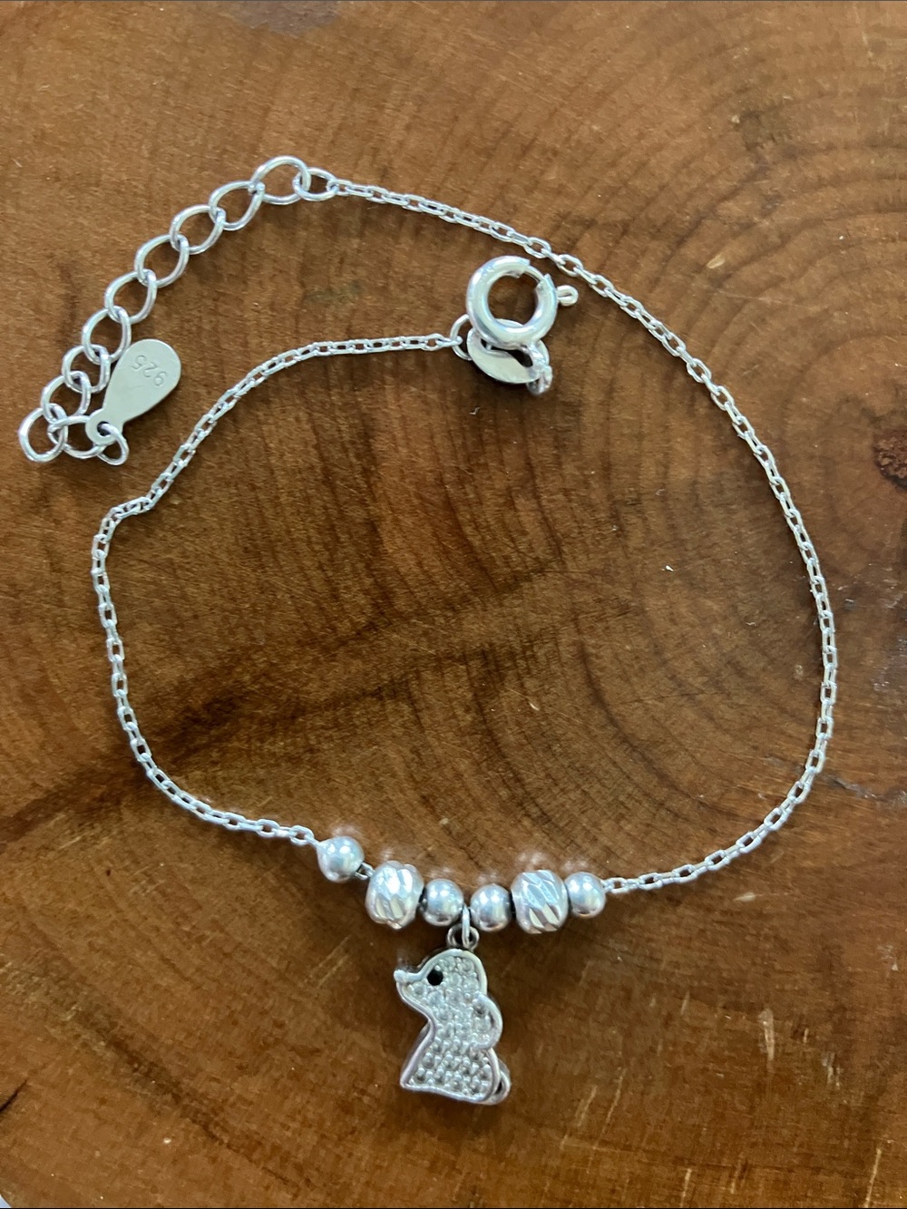 Sterling Silver Puppy Poodle Charm Bracelet